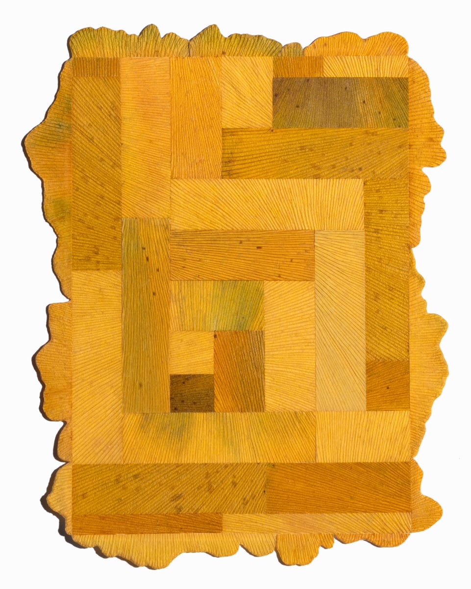 Bartrams Garden Ginkgo Bricks Quilt by Jody Graff  Image: Image of unframed artwork (photograph by Andrea Cipriani Mecchi )