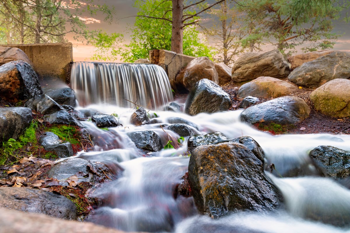 Hawrlack Waterfall - No Glass by Theresa Muth 