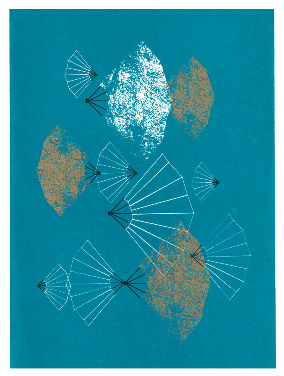 Turquoise Fans Proof #1 by Ilana Dashe