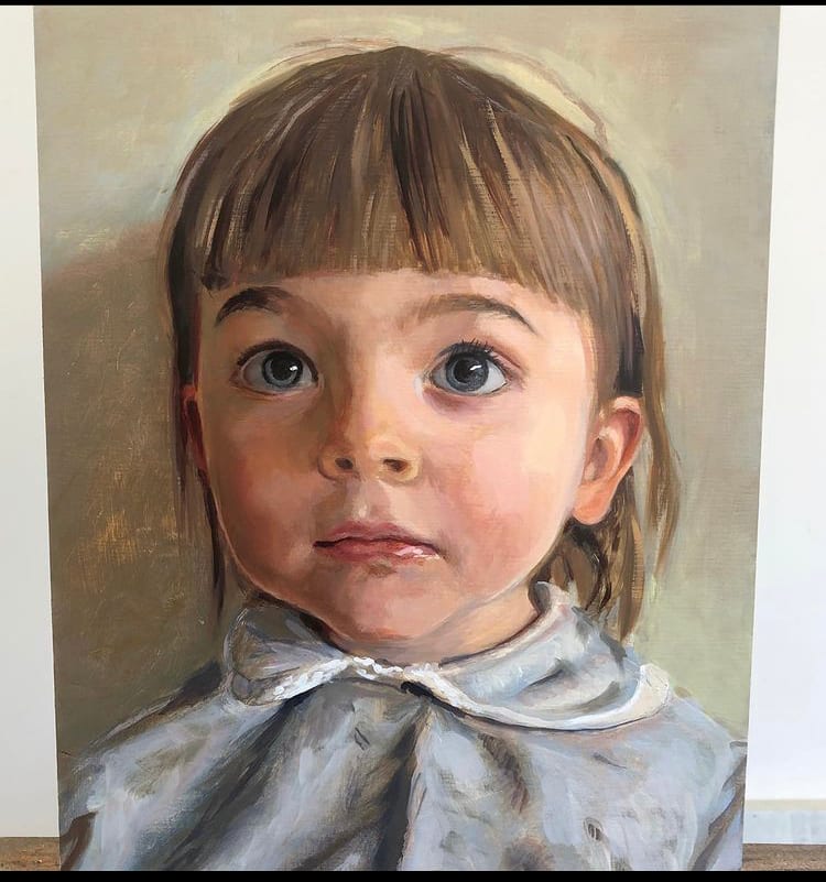 Portrait of a Girl by David Vegt  Image: Commissioned painting of my friend's Stephanie's daughter