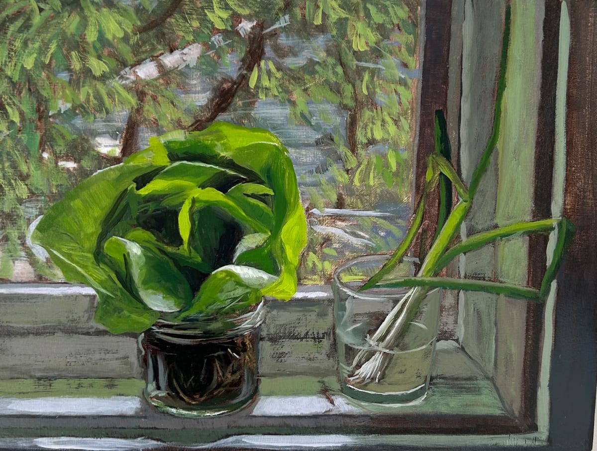 Window Still Life by David Vegt  Image: Still life series of butter lettuce and green onions