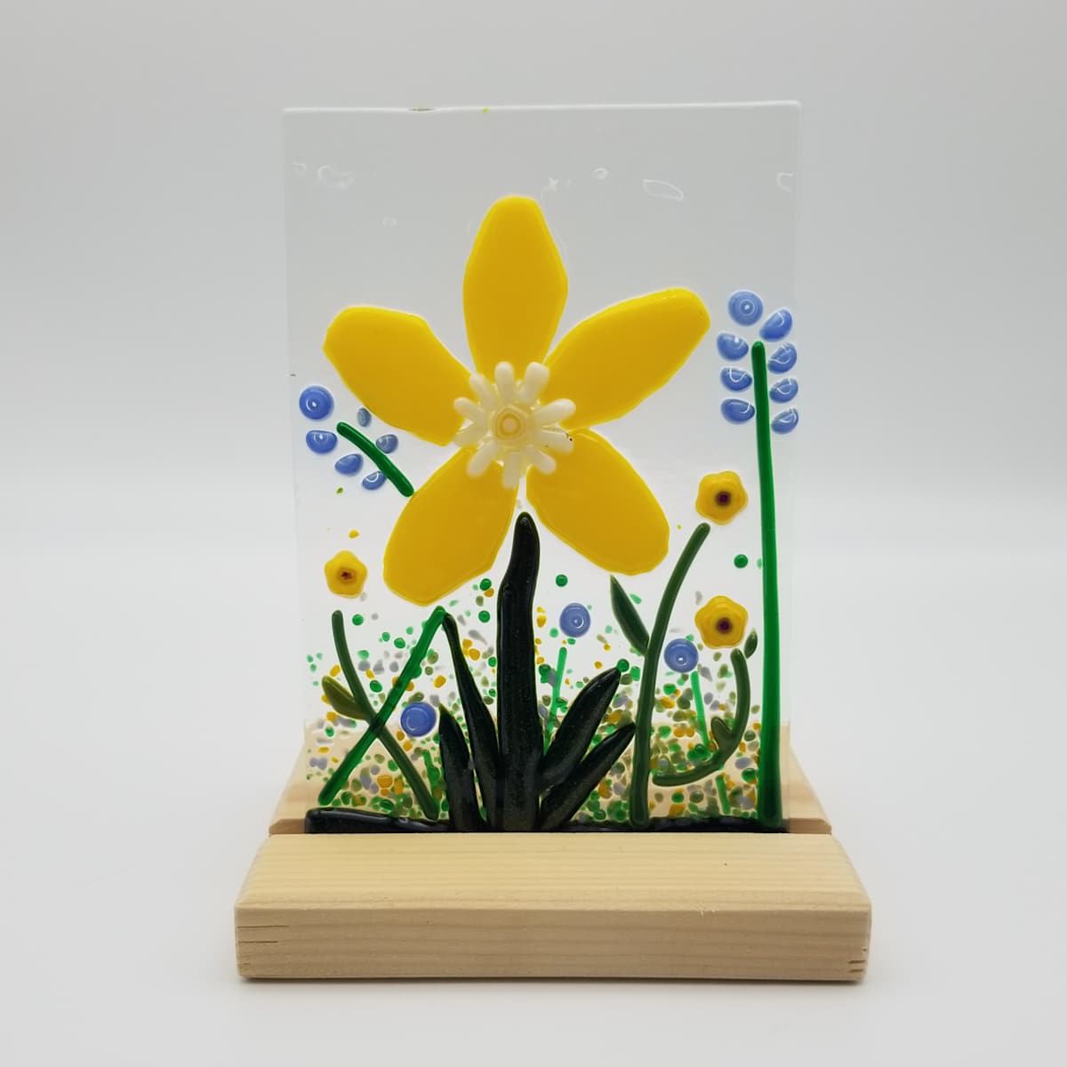Yellow Bloom with Periwinkle Accents by Karin Danapas, Image 1.