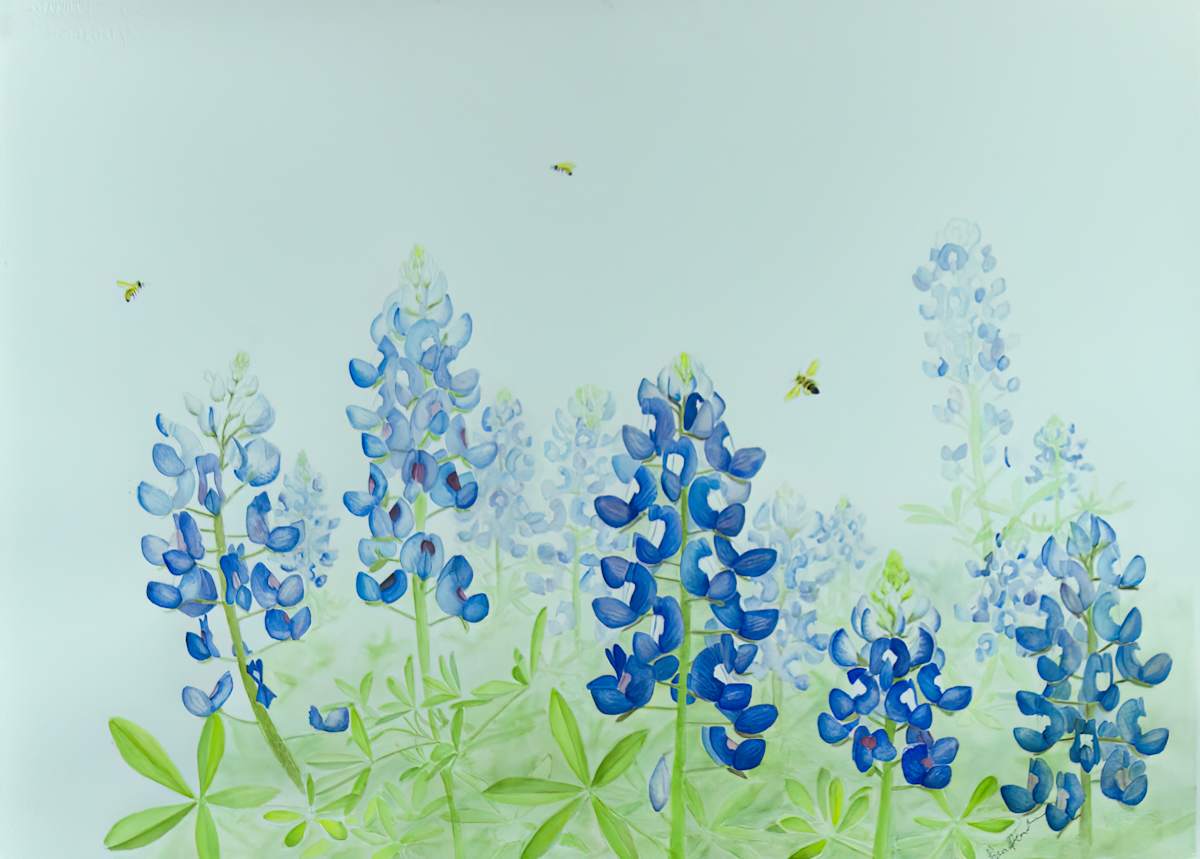 Bluebonnets and Bees by Bea Rosenhauch 
