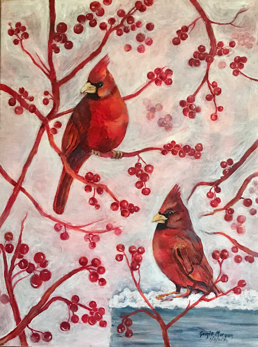 Dos Cardinals by Genie Morgan 