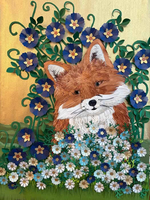 Fox and Flowers by Carrie McFerron 