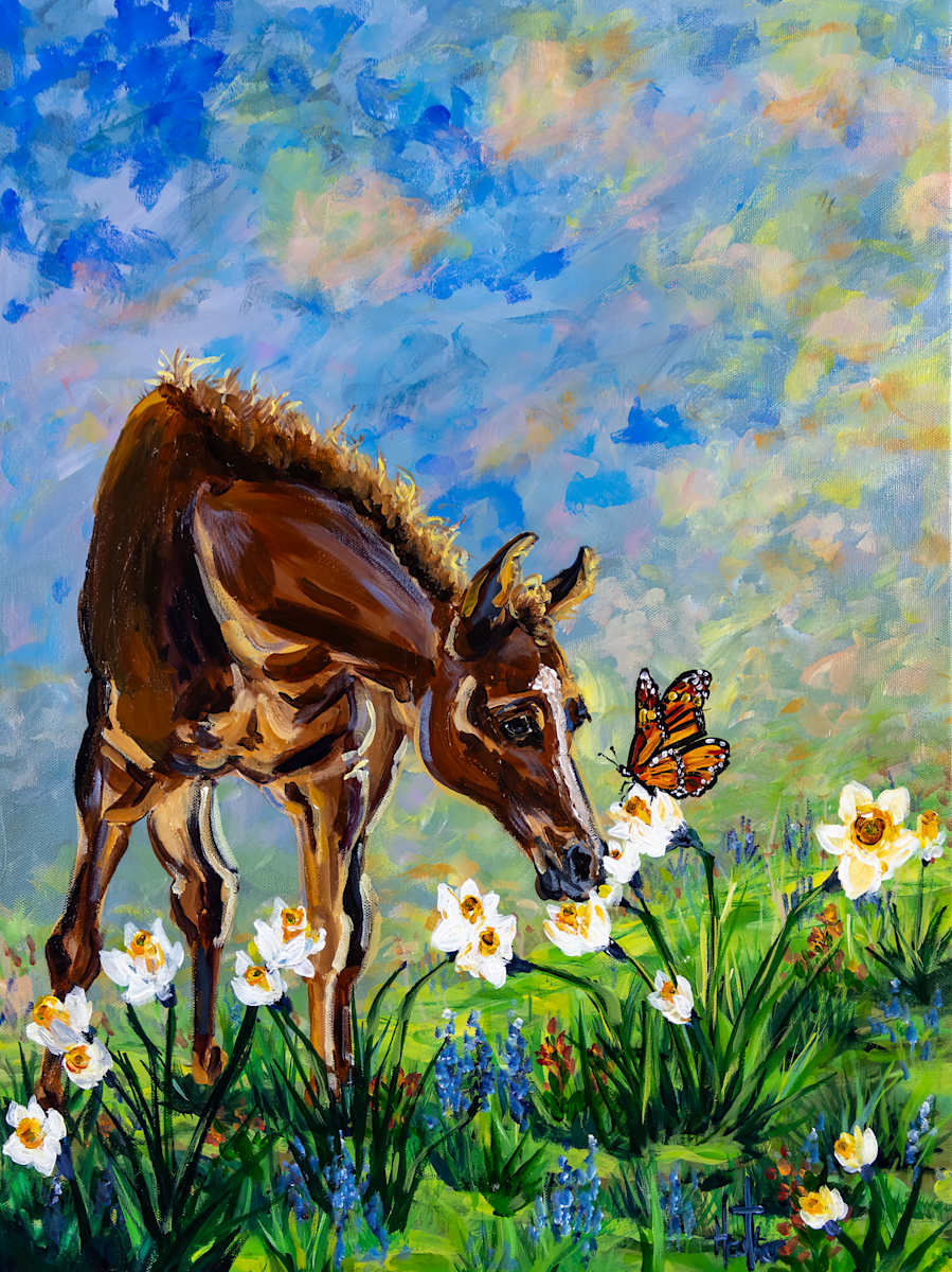 Foal ,Flower and Flutter by Heather Burris 