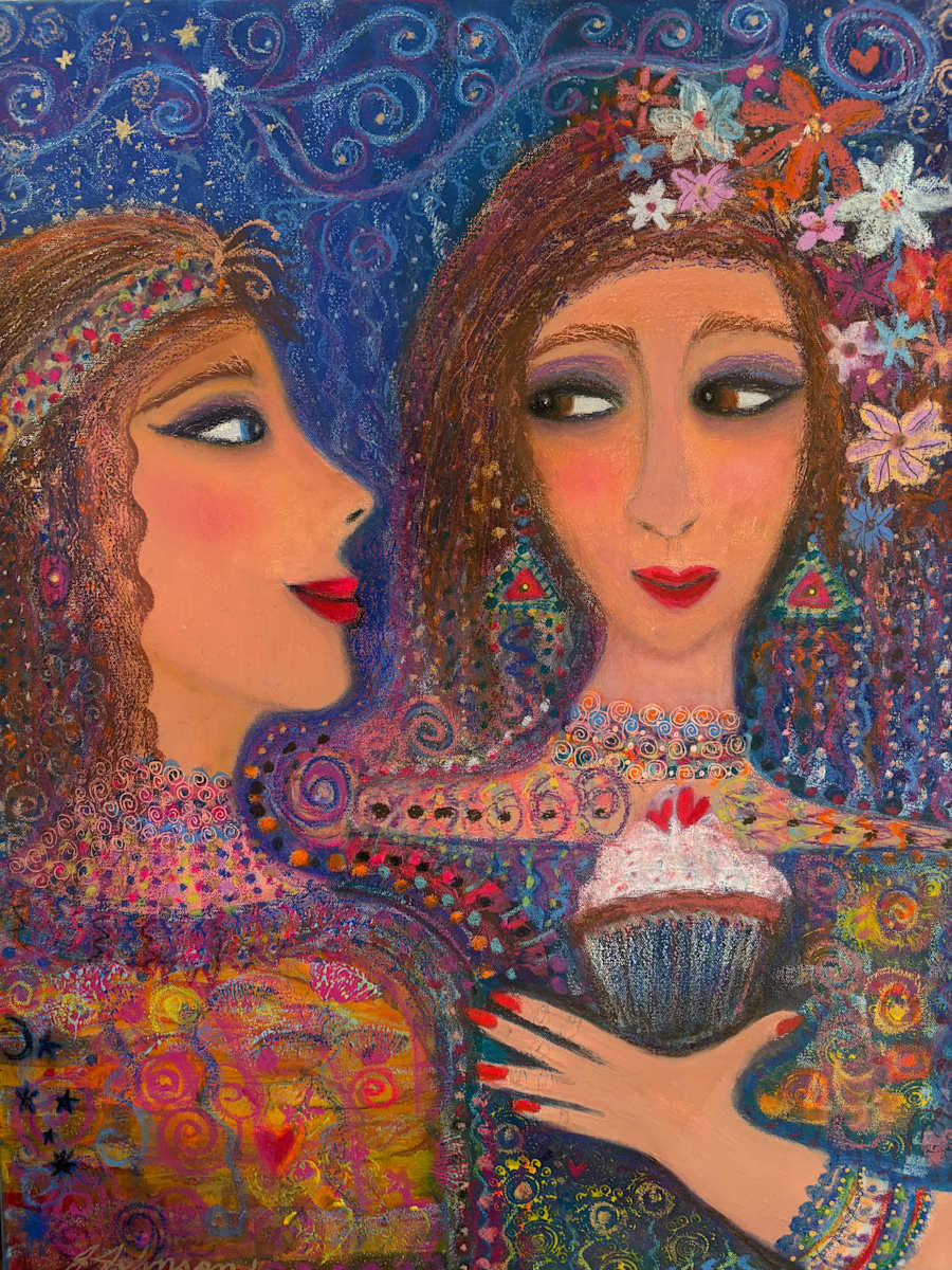 Two Friends, One Cupcake by Jane Johnson, Image 1.