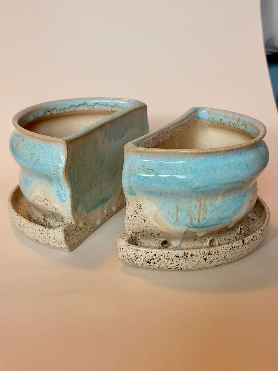 Robin's Egg Book End Planter by Stephanie Fenter 