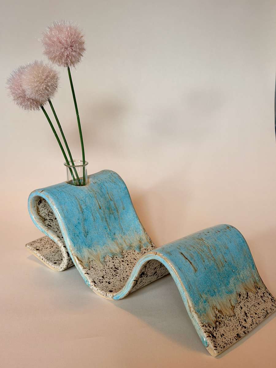 Robin's Egg Wavy Shelf by Stephanie Fenter, Image 1.