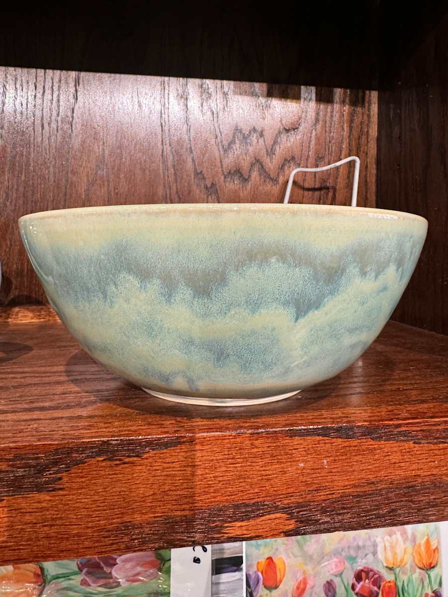 Large Bowl in Shades of Green by Nicole Nalbach 