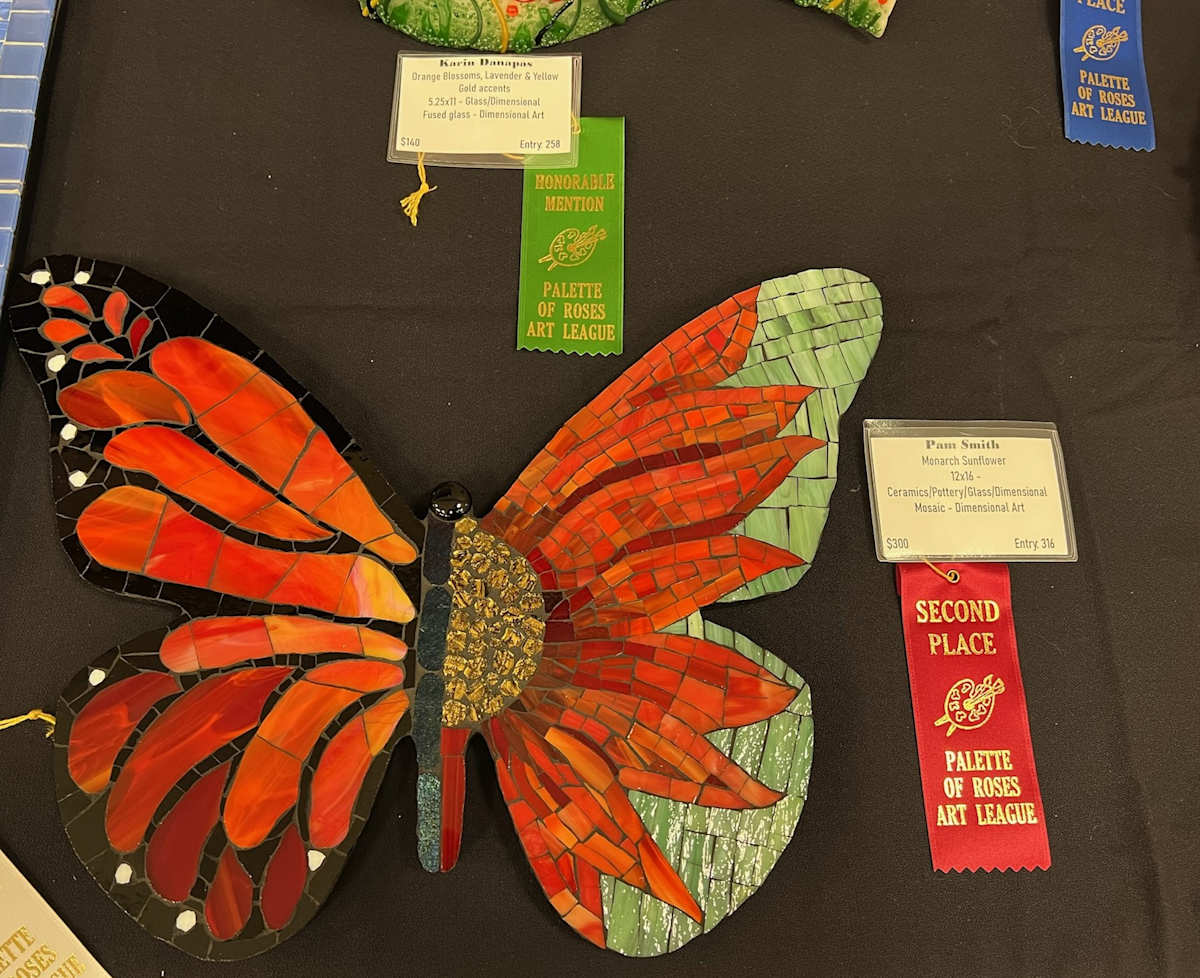 Monarch Sunflower by Pam Smith  Image: Second Place Award Dimensional Art Division