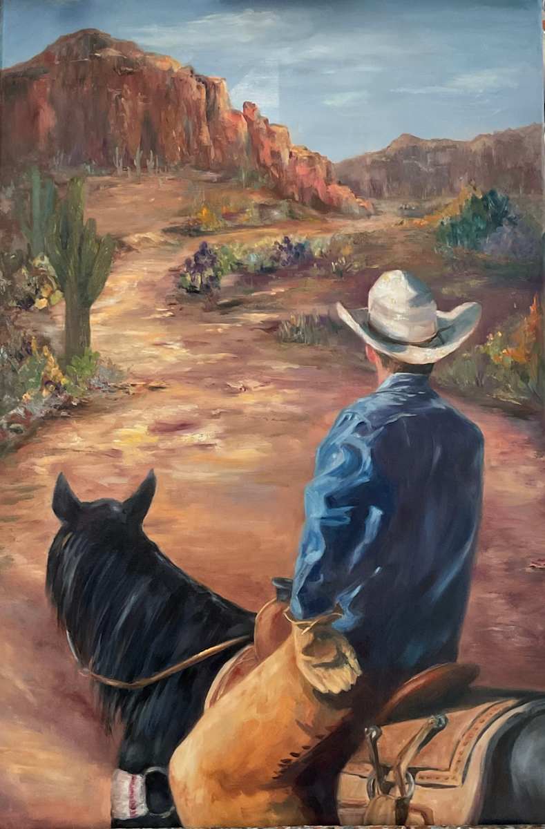 Lone Rider Going Home by Deborah Setser, Image 1.