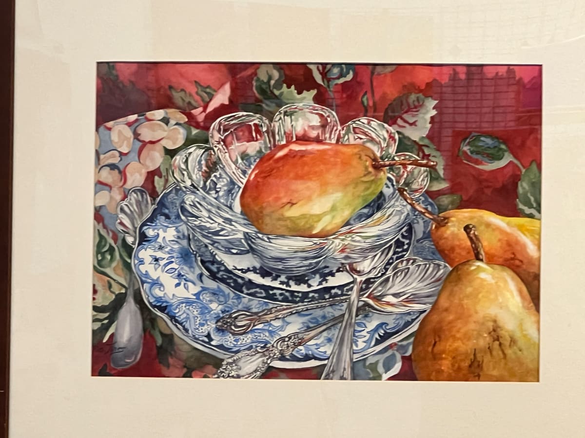 Blue Plate Special Pears by Mollie Jones 