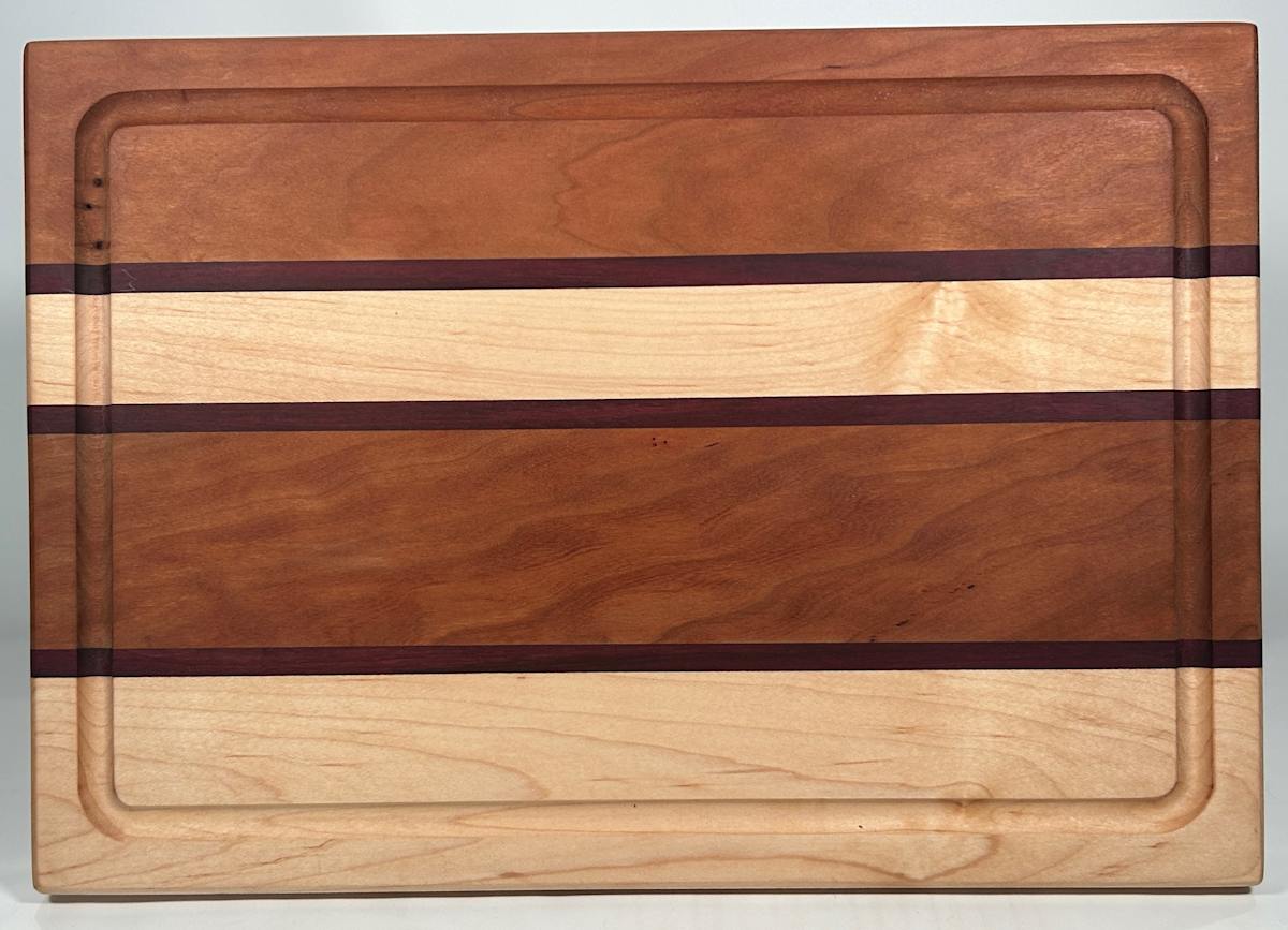 Striped Cutting Board with Juice Groove by Scott Levy, Image 1.