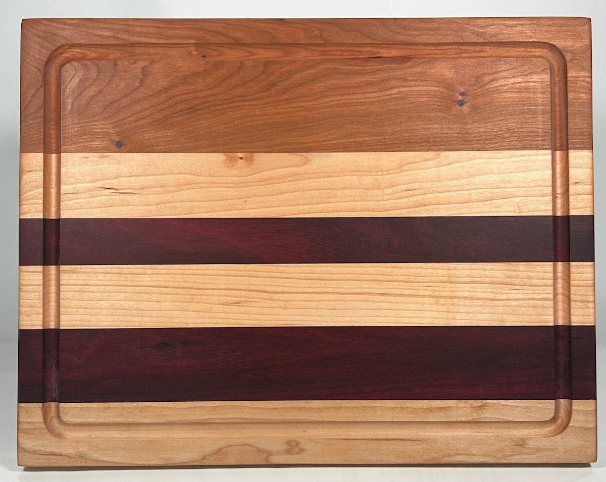 Striped Cutting Board with Juice Groove by Scott Levy, Image 1.
