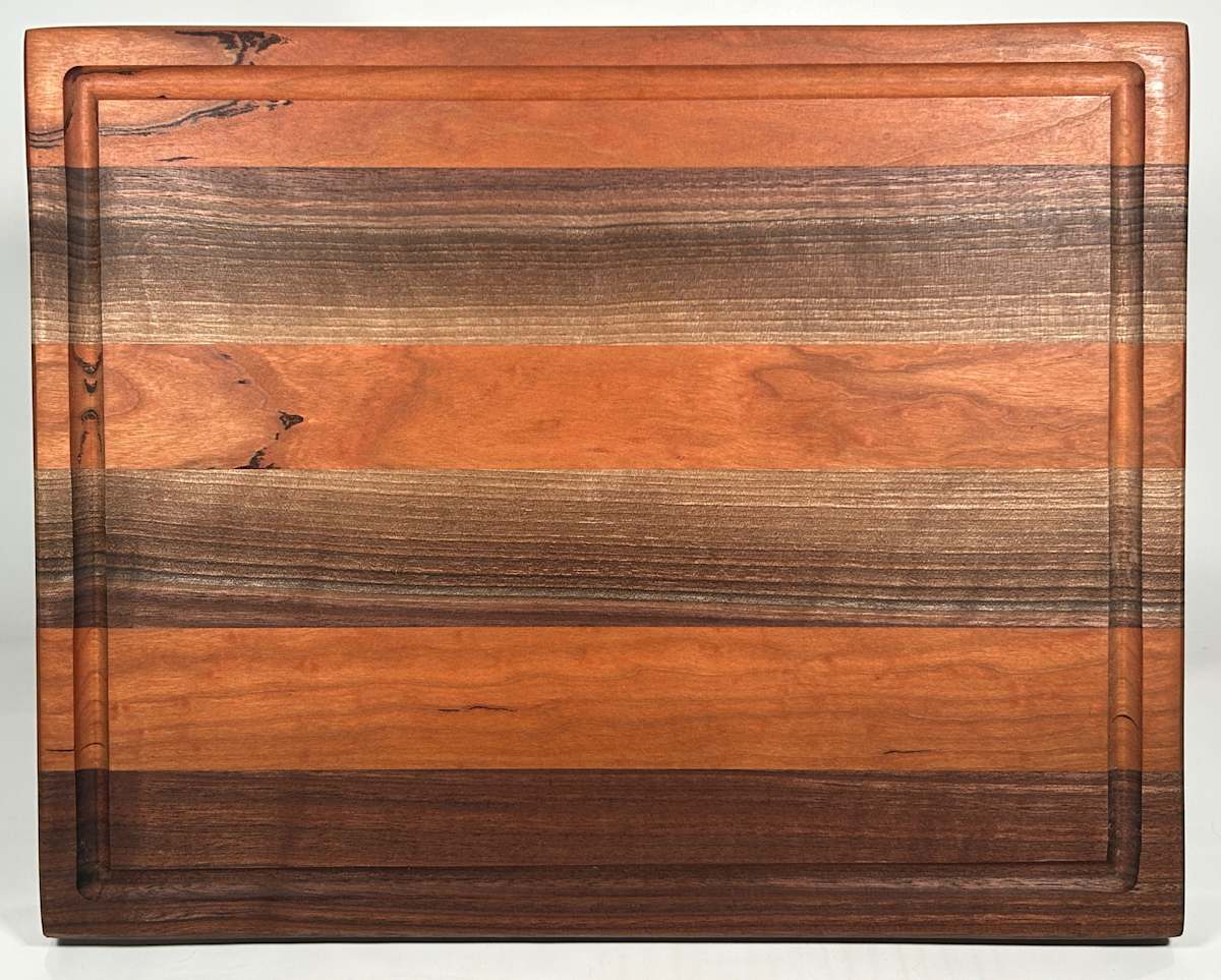 Striped Cutting Board with Juice Groove by Scott Levy, Image 1.
