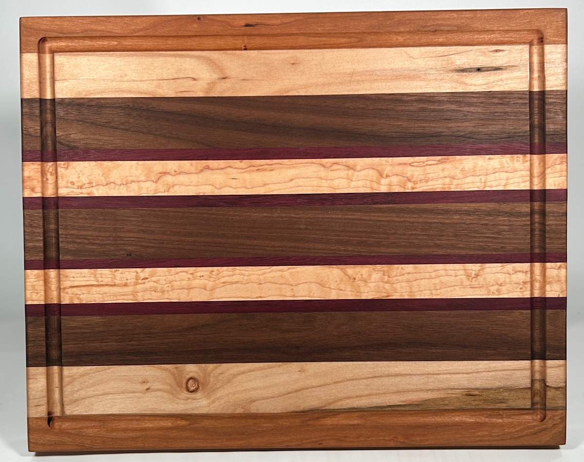 Striped Cutting Board with Juice Groove by Scott Levy, Image 1.
