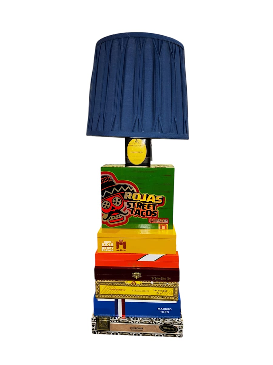 Cigarbox Lamp by Chasity Erbaugh, Image 1.