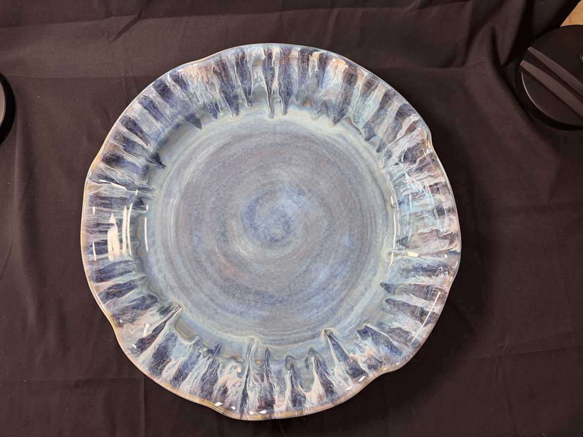 Large Serving Dish in Beach Waves by Nicole Nalbach 