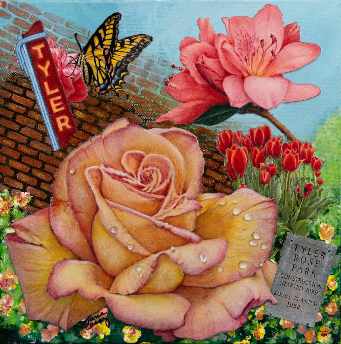 Tyler Roses Blooms and Bricks by Jane Casey 