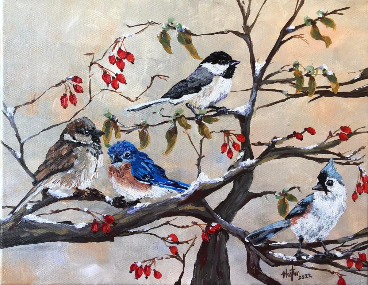 Wintry Feathered Friends by Heather Burris 