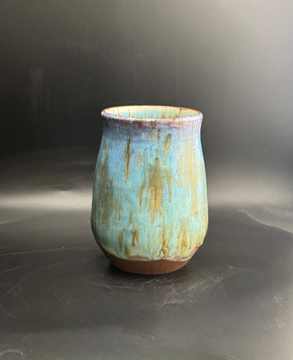 Chocolate Rainbow short vase by Nicole Nalbach, Image 1.
