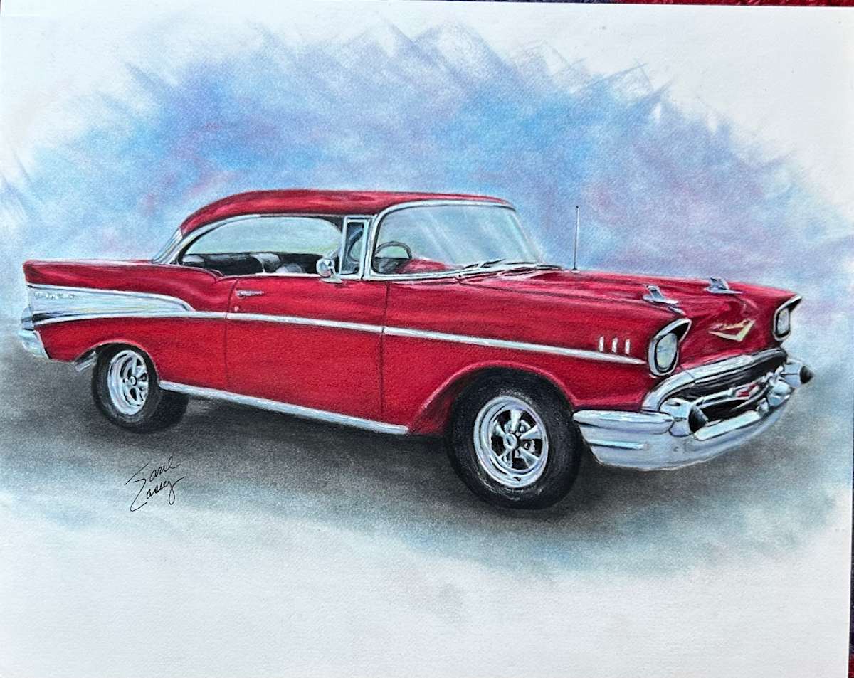 Golden Memories in Red - Print by Jane Casey 