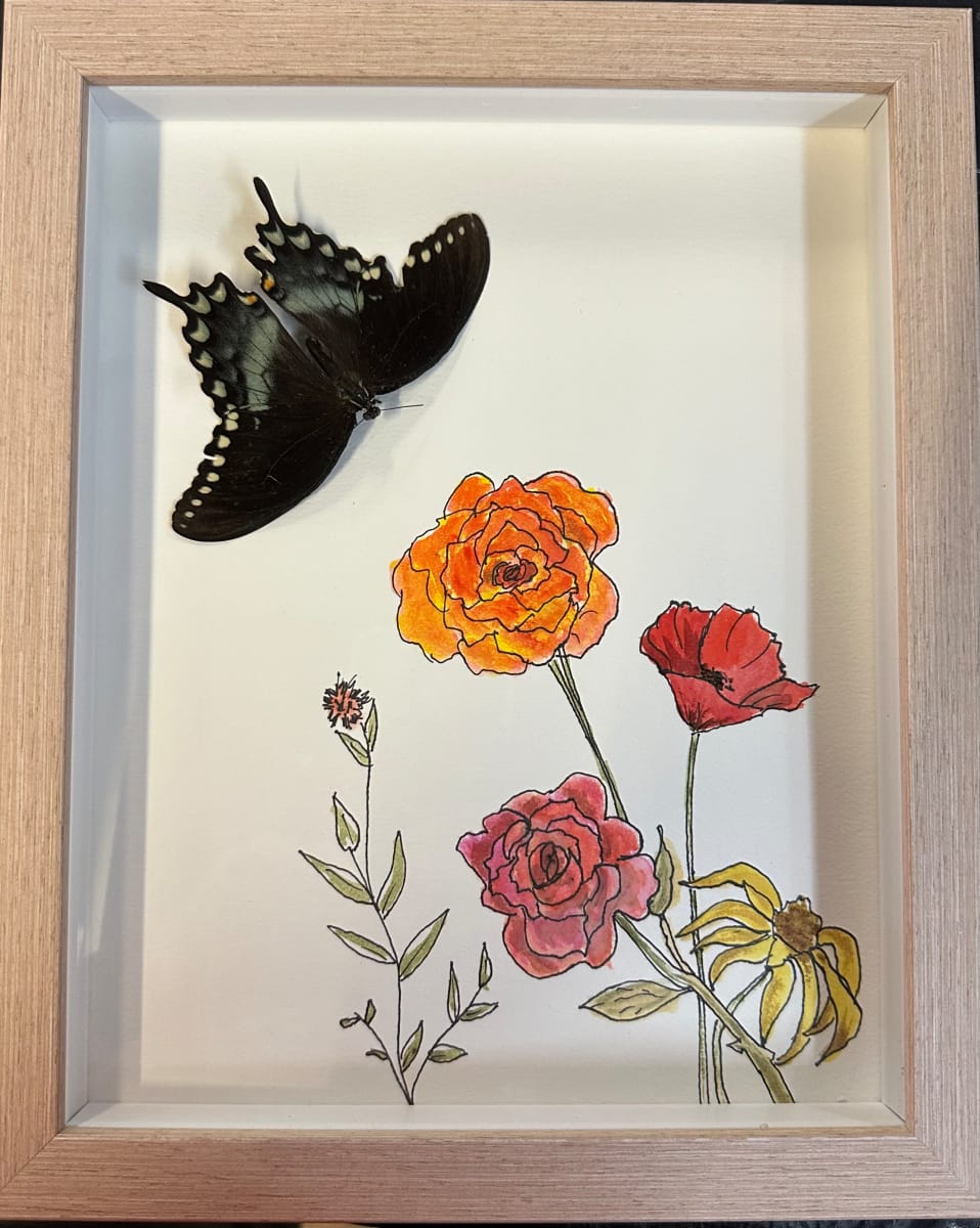 Rose and butterfly by Becky Chelf 