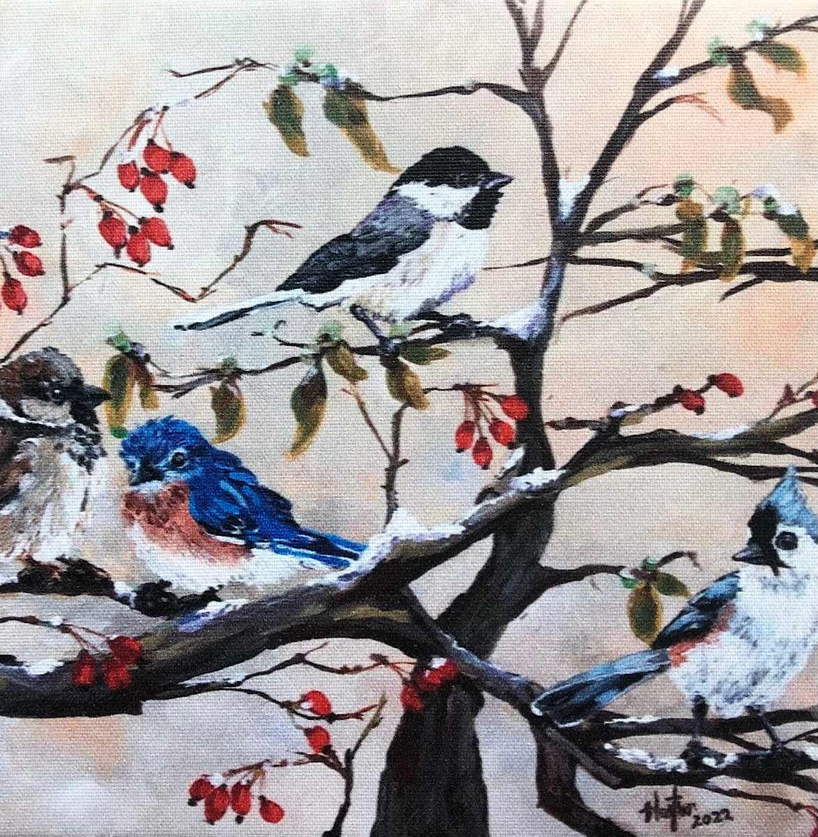 Wintry Feathered Friends by Heather Burris 