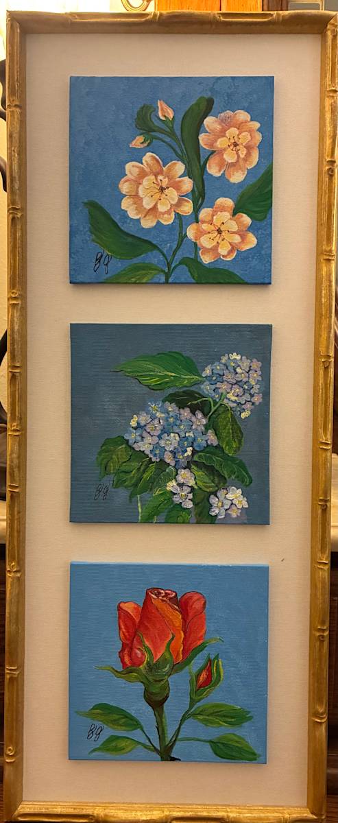 Triple Picture of Flowers by Brenda Green, Image 1.