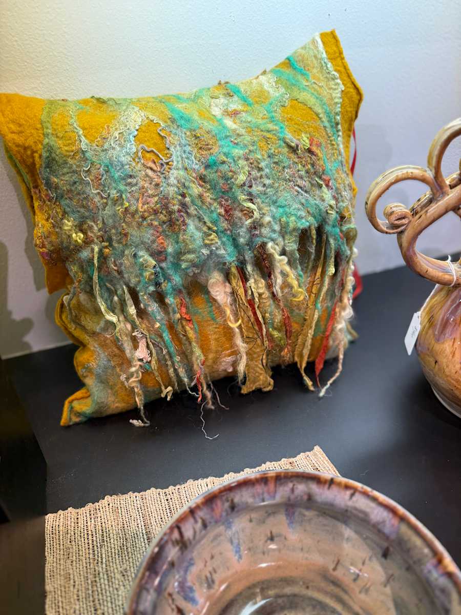 Felted pillow by Giselle Williams, Image 1.