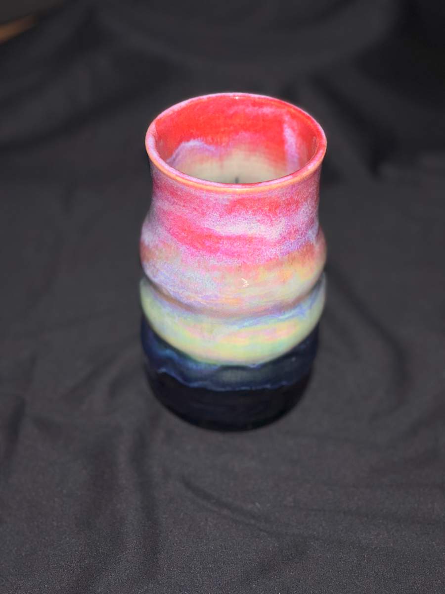 Vibrant Mother of Pearl Tumbler Vase by Nicole Nalbach 