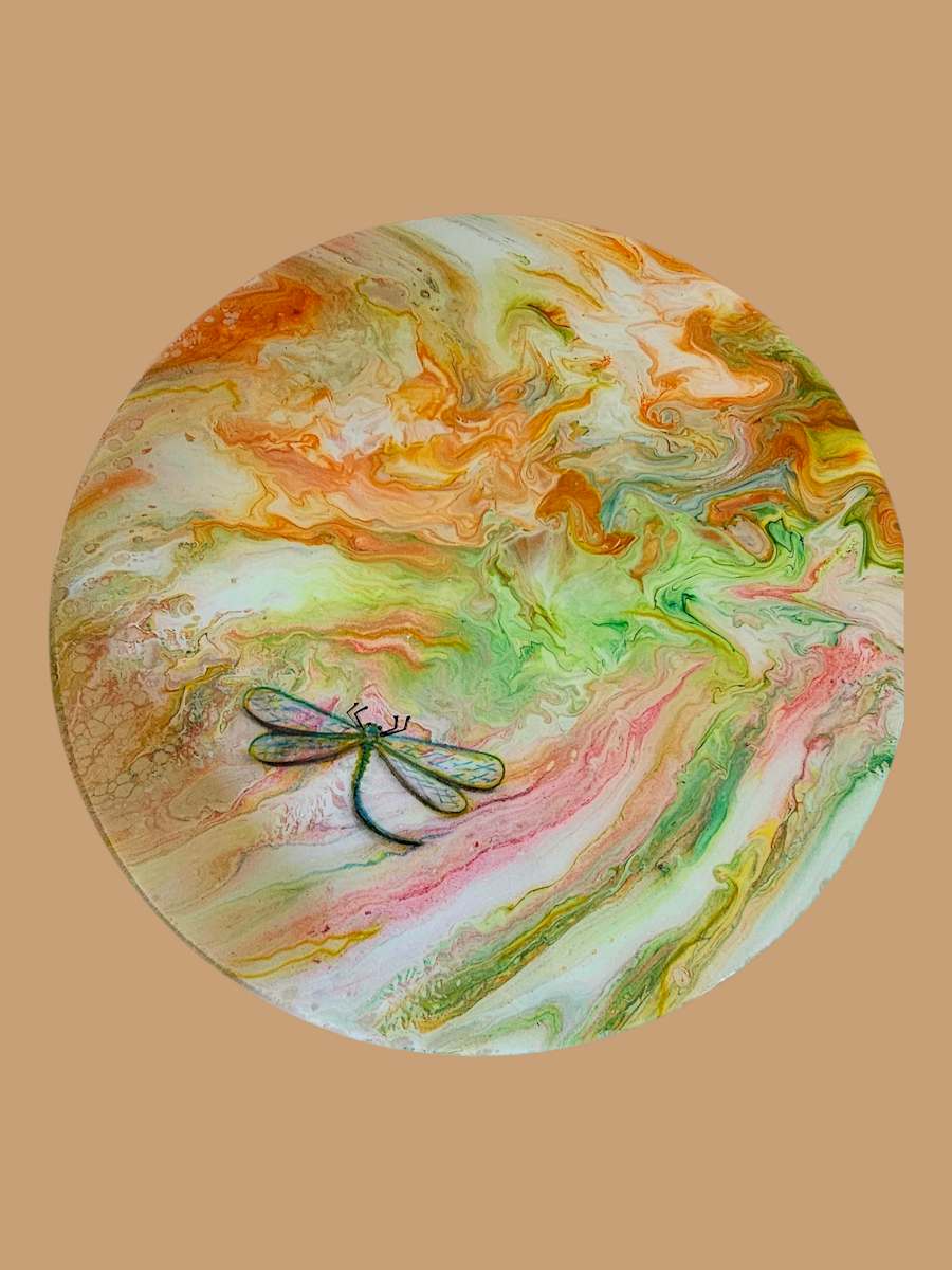 Dragonfly lazy susan by Pam McAdams, Image 1.
