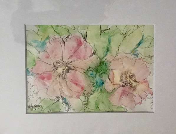 Pink Sweet Peas by Genie Morgan 