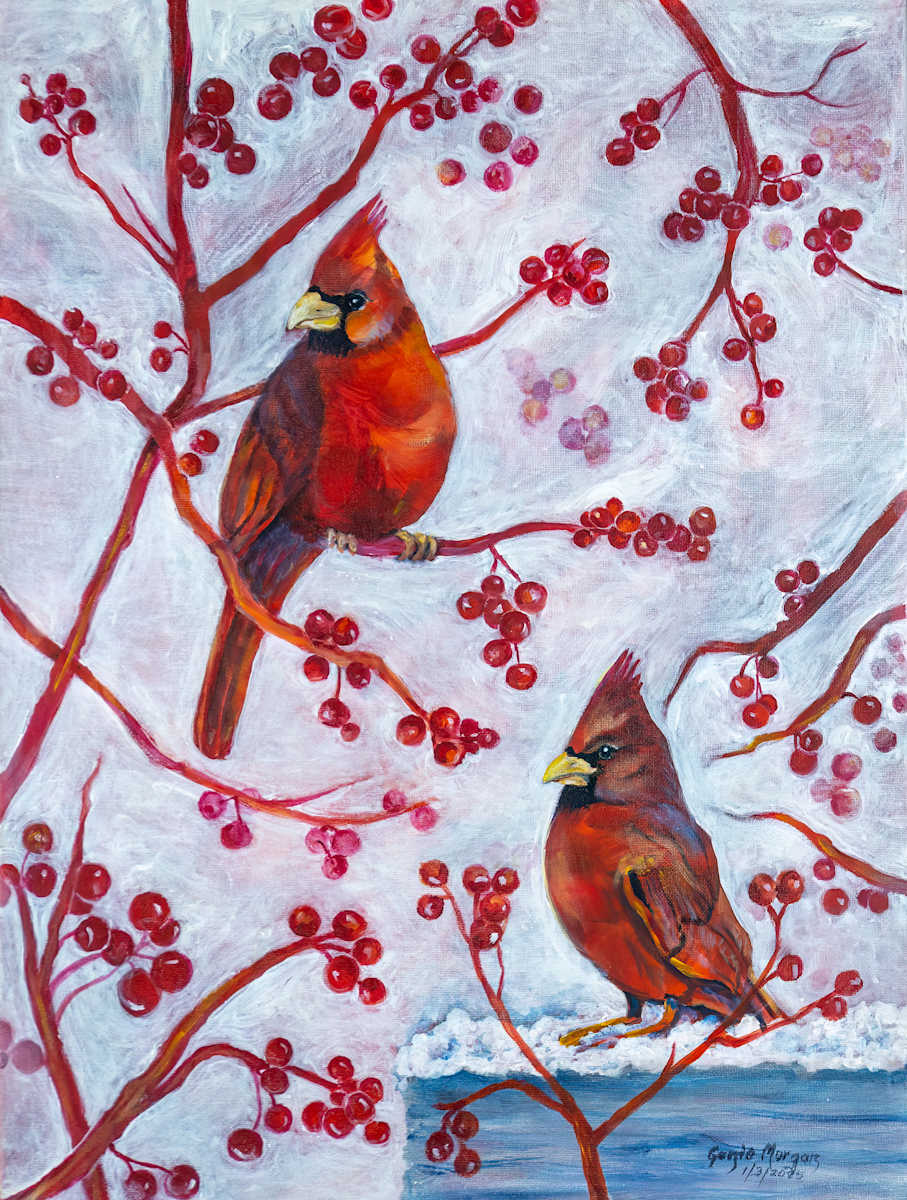 Dos Cardinals by Genie Morgan 