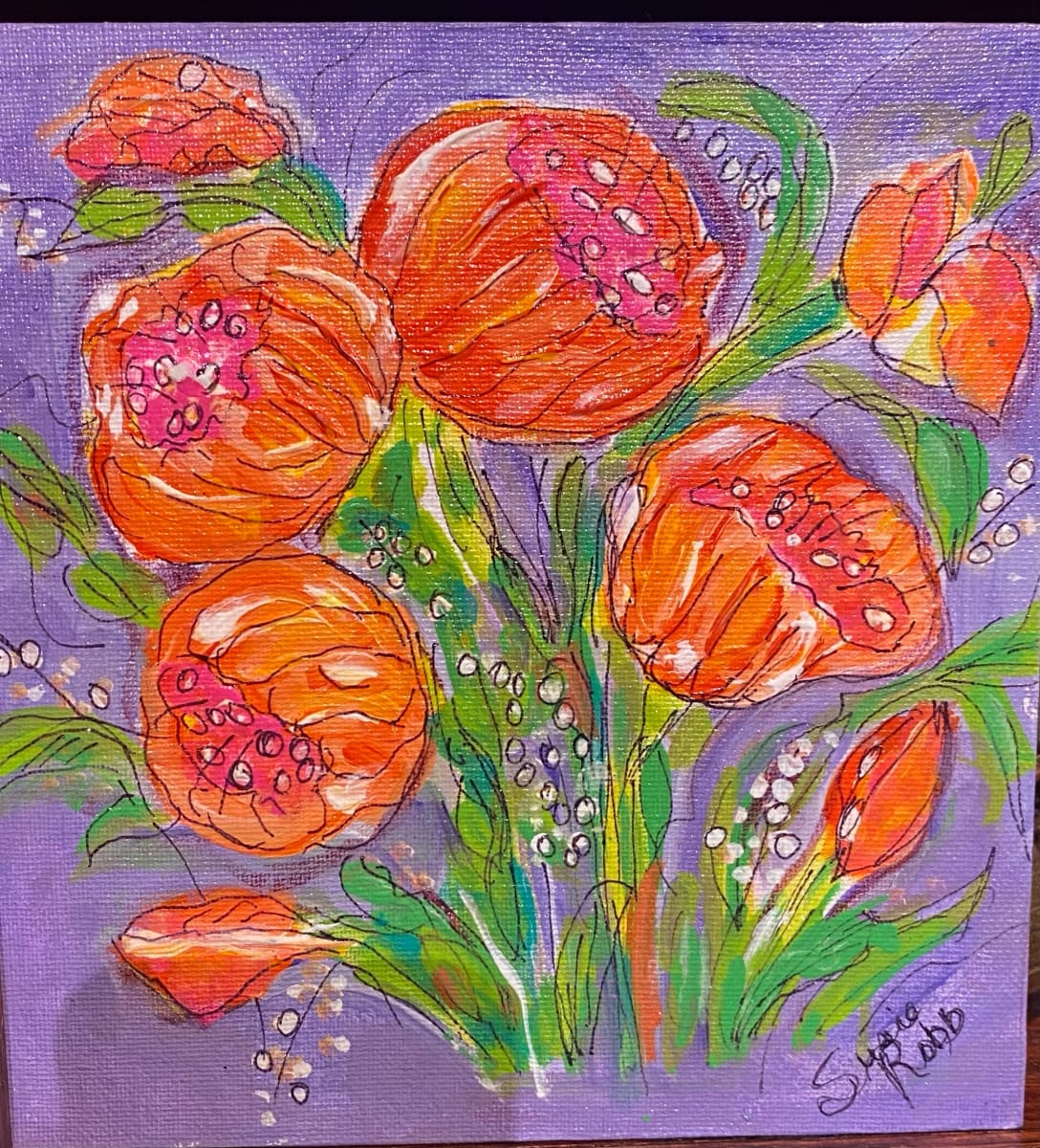 Purple and Orange Flower by Susie Robb 