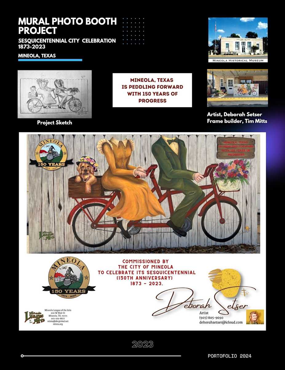 Photo Op Mural - City of Mineola, Texas by Deborah Setser 