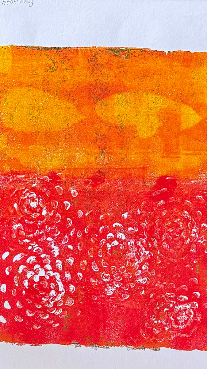 Joy by Charrise Mccrorey  Image: An original mono print -- one of a kind -- meant to evoke joy!