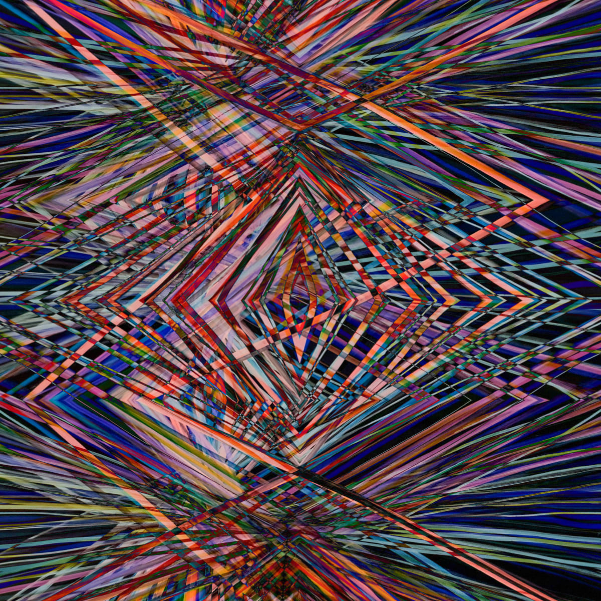 Layers To Love by Annie Beeson  Image: Photos of an oil pen painting are blended to create new layers, colors, and lines. 