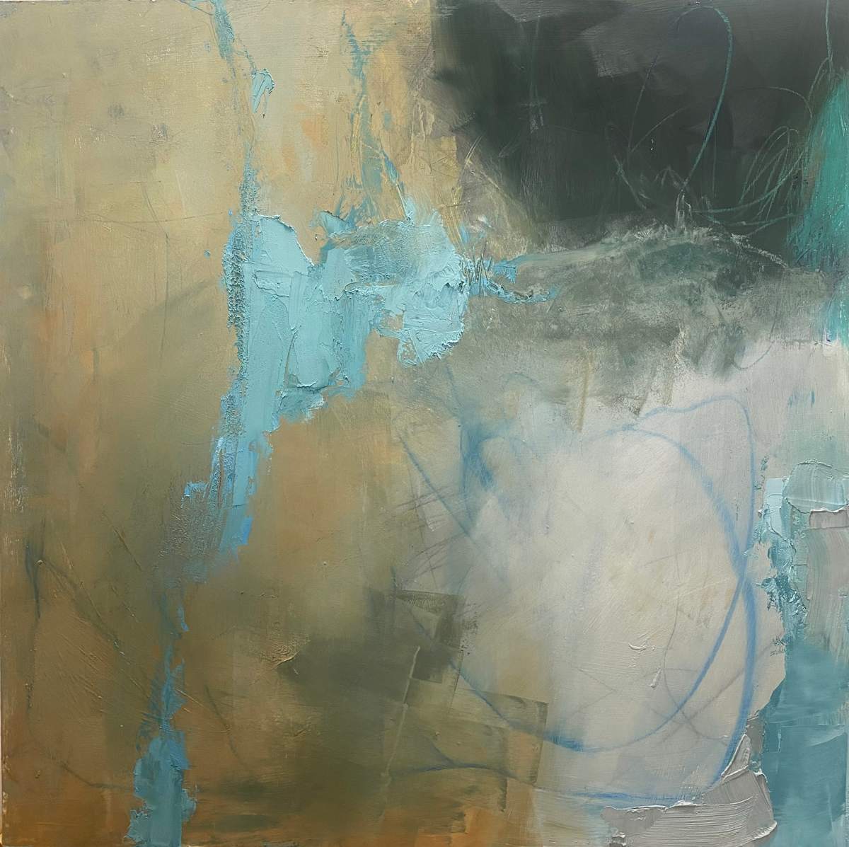 Calle 16 by Jane Clatworthy - Abstract oil and cold wax paintings, Image 1.