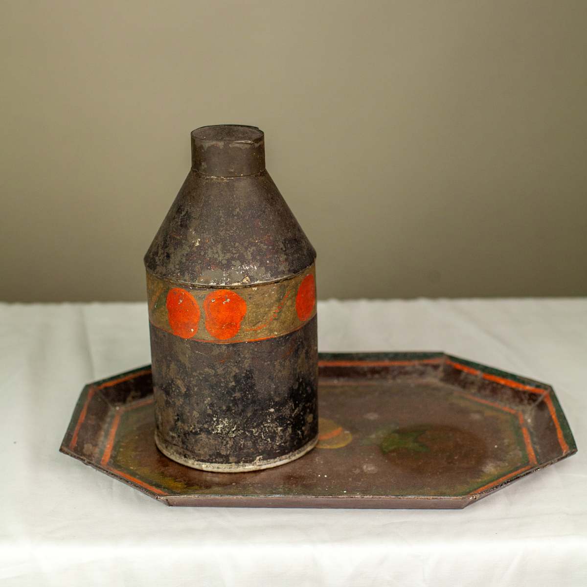 Tray and Bottle Tole Set, Image 1.