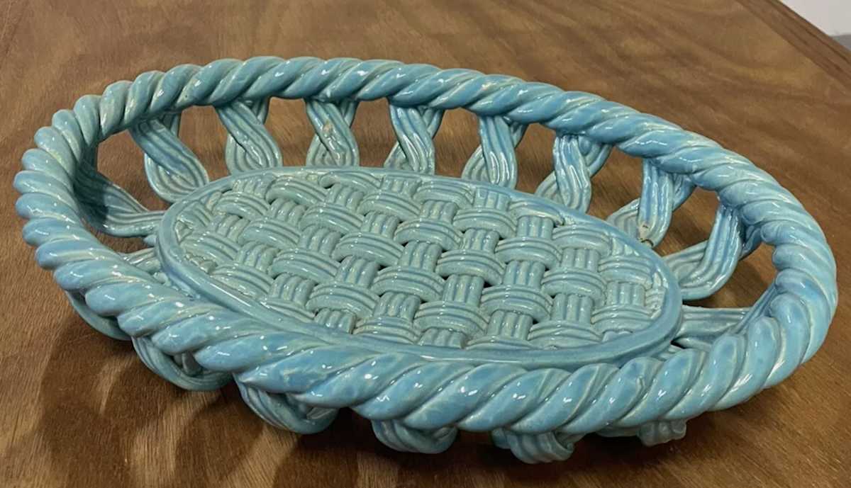 Vallauris Massier Ceramic Basket by Jerome Massier 