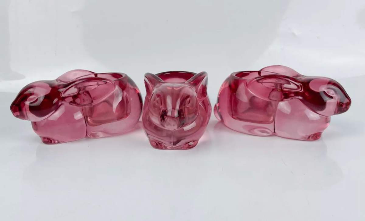 Indiana Glass Bunny Votive Candleholder/ Set of 3 by Indiana Glass Company 
