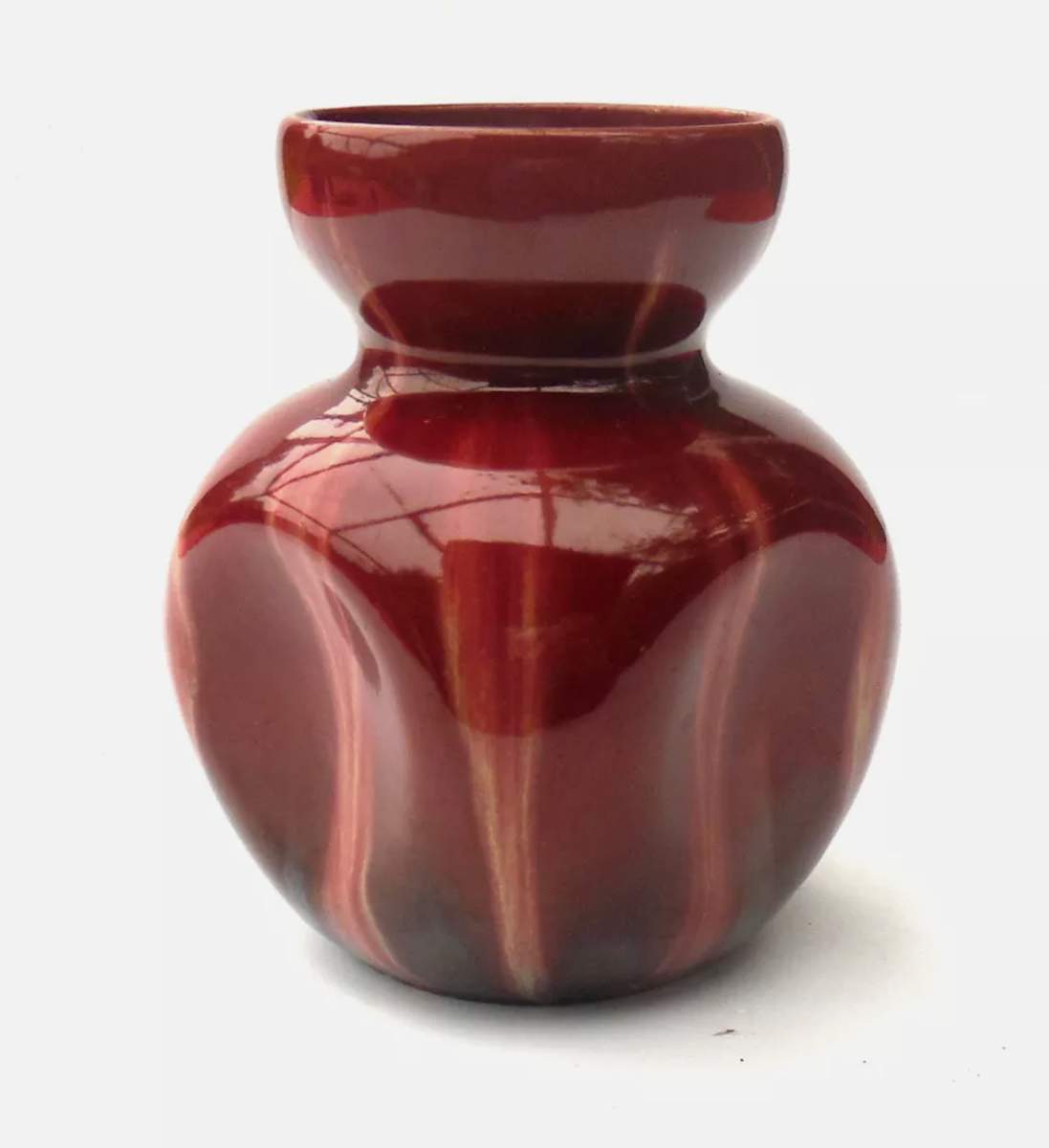 Vallauris Massier Oxblood Flambé Vase by Jerome Massier 