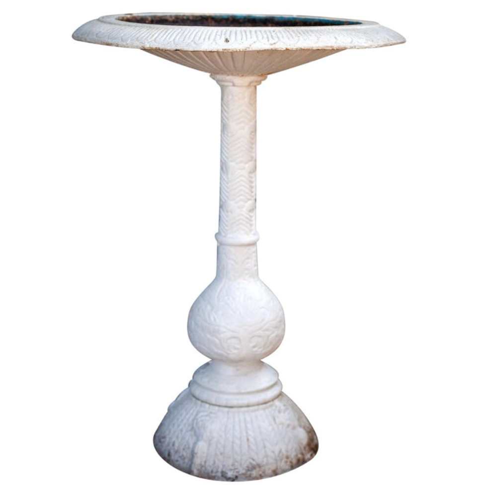 Cast Iron Bird Bath White 