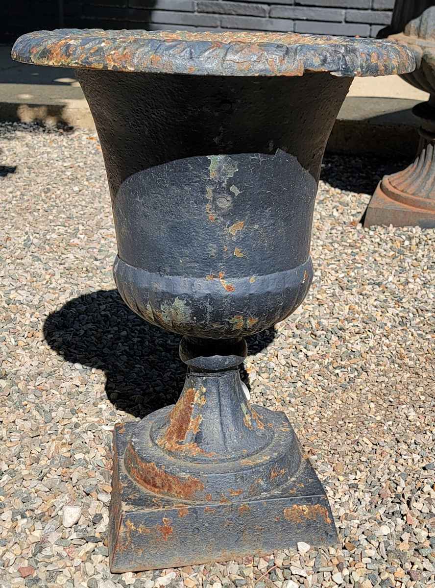 Leaf Edged Iron Urn, Image 1.