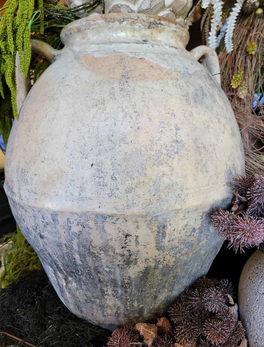 European Oil Jar, Vintage Terracotta 