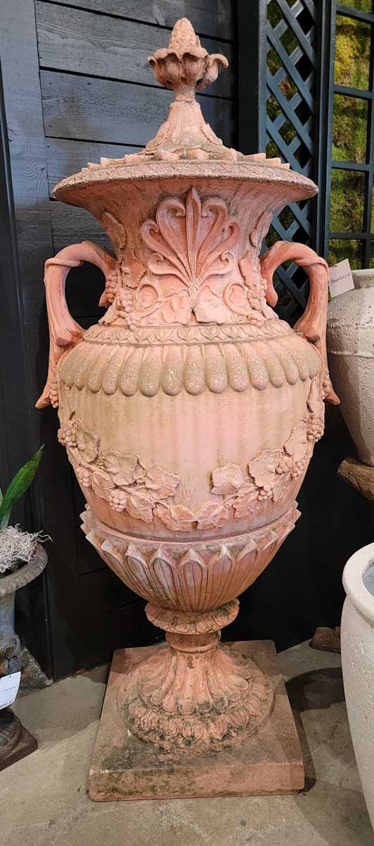 Neoclassical Urns, English Terracotta / Pair 