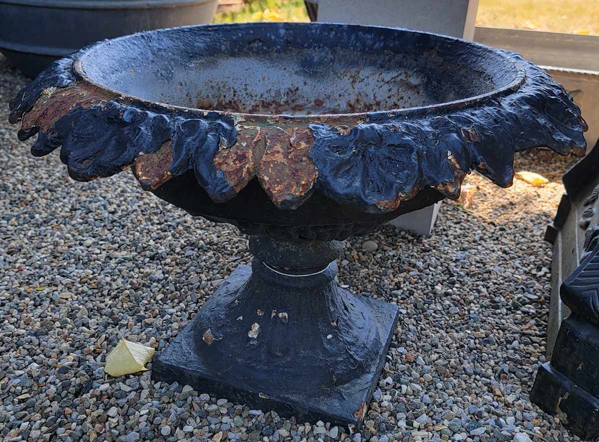 Iron Tulip Urns/ Pair 