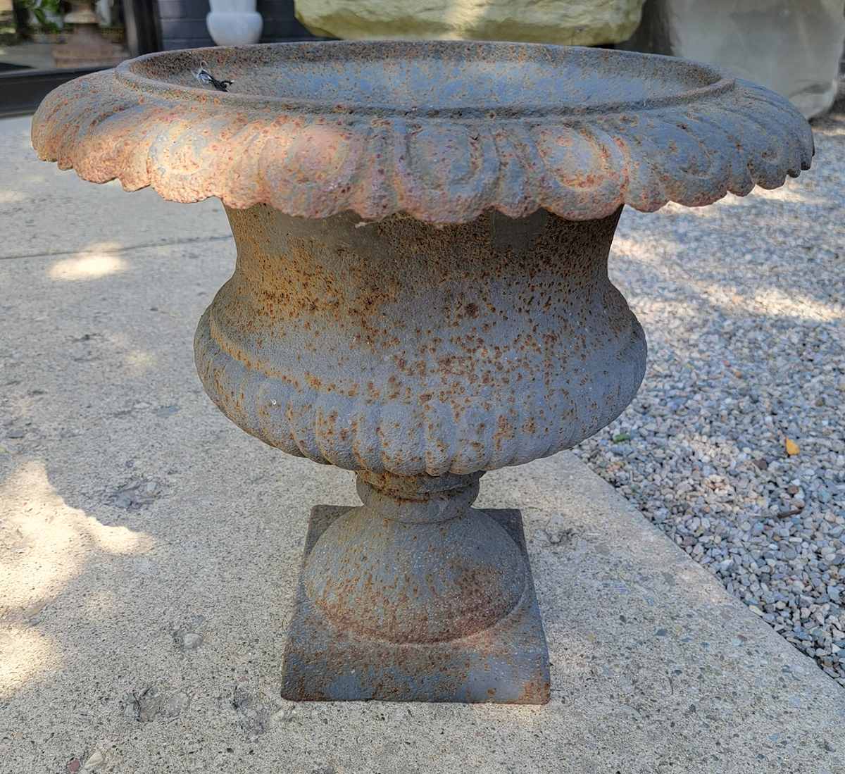 Black Iron Urns / Pair 